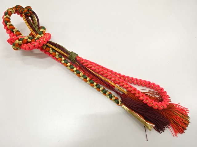 JAPANESE KIMONO / UNUSED HAND-TIED OBIJIME